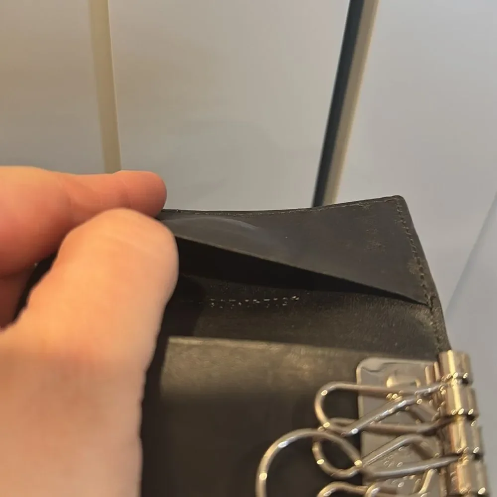 Gucci Brown and Black Key Card Holder with Signature Monogram